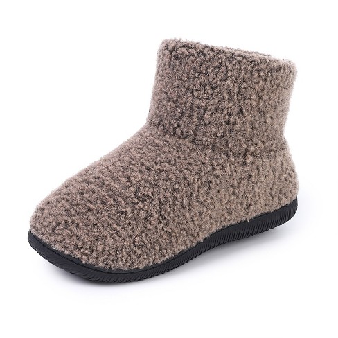 Women s Comfort Warm Faux Fleece Fuzzy Ankle Bootie Slippers Slip on House Shoes Anti Slip Sole Indoor Outdoor Camel 6