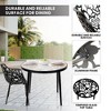 LeisureMod Devon 3-Piece Aluminum Patio Dining Set - Glass Top - Stackable Chairs - 2 of 4