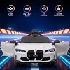 12V Licensed BMW M4 Kids Ride On Car, Electric Vehicle w/Remote Control, 3 Speeds, Bluetooth, MP3, LED Lights - 2 of 4