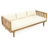 GDFStudio Bordeaux Acacia 3-Seater 67" Outdoor Sofa with Water-Resistant Cushions - 4 of 4