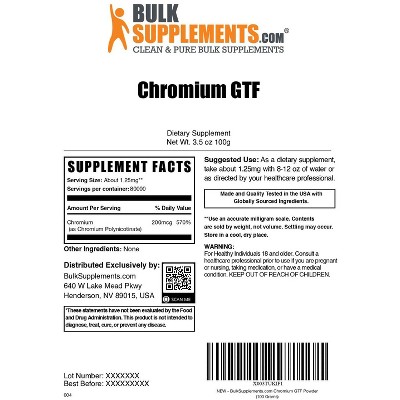BulkSupplements Chromium GTF Powder