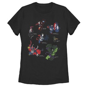 Women's Marvel Venomized Hero Circle T-Shirt - 1 of 3