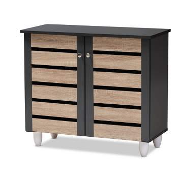 Gisela 2 - Door Shoe Storage Cabinet Dark Gray - Baxton Studio