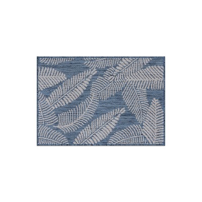 World Rug Gallery Distressed Palm Leaves Textured Flat Weave Indoor/Outdoor Area Rug