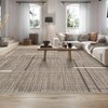 Indoor Modern Soft Area Rugs for Bedroom Decor Washable Strip Abstract Carpet Low Pile Non Slip Floor Mat For Living Room - 3 of 4