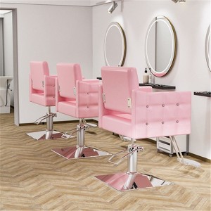 Karl Home Pink Heavy Duty Hydraulic Hair Stylist Salon Chair wiht Diamond Accents - 1 of 4