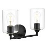 Elegant Lighting Mayson 2 light Black and Clear Bath Sconce - 3 of 4