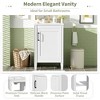 KWPZQEB 20" Bathroom Vanity with Ceramic Sink, Modern Freestanding Vanity with Doors & Shelf, Floor Storage Cupboard with Racks for Small Spaces - 4 of 4