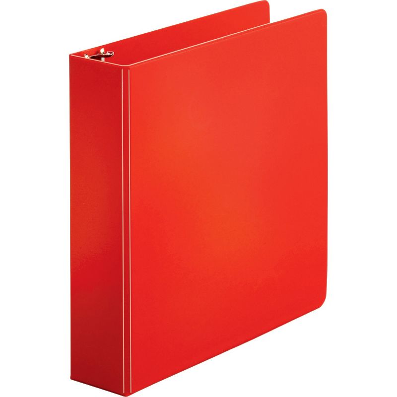 Business Source Round Ring Binder w/ Pockets 2" Red 28660, 1 of 2
