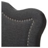 Queen Avery Modern and Contemporary Fabric Headboard Dark Gray - Baxton Studio: Romantic Nailhead Trim, Adjustable Height - 3 of 4