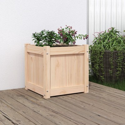 vidaXL Garden Planter 15.7"x15.7"x15.7" Solid Wood Pine