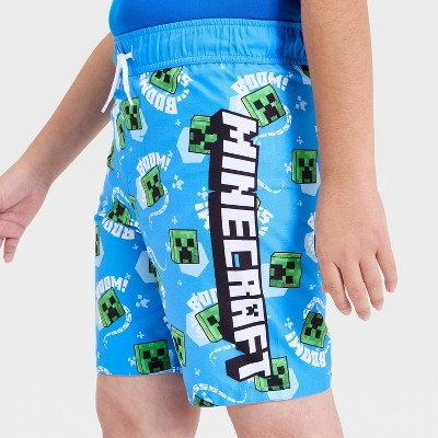 Minecraft Boys' Minecraft Swim Trunks - Blue M — фото 3