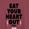 Women's - Grease - Eat Your Heart Out Lightweight French Terry Wide Neck Long Sleeve Shirt - 2 of 4