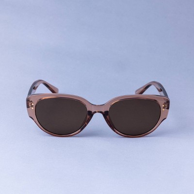 Women's Oval Cateye Sunglasses - A New Day™ Brown