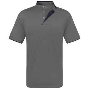 Men's Short Sleeve Henley Polo Shirt with Contrast-Trim - 1 of 4