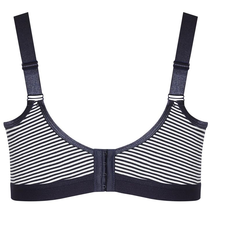 Women's Plus Size Fashion Cotton Print Bra - indigo stripe | AVENUE, 4 of 4