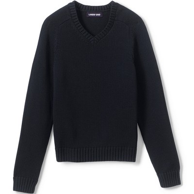 Lands' End School Uniform Kids Cotton Modal V-neck Sweater - Medium ...