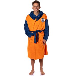 Dragon Ball Z Goku Adult Fleece Hooded Bathrobe for Men And Women Costume Robes - 1 of 4