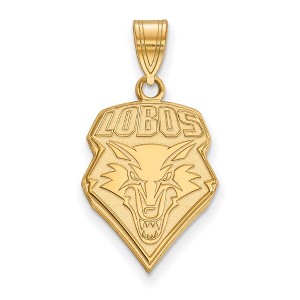 Black Bow Jewelry 14k Yellow Gold New Mexico Lobos NCAA Large Pendant - 1 of 3