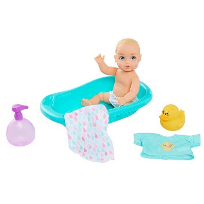 baby doll and bath