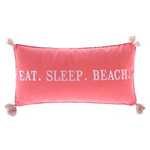 Coral Eat Sleep Beach Pillow - Levtex Home - 1 of 3