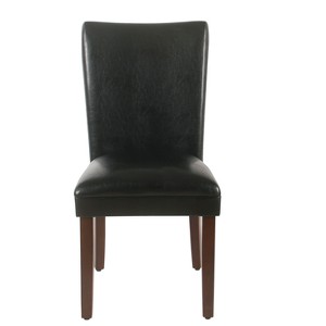 Parsons Dining Chair (Set of 2) Black Faux Leather - Homepop