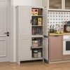 HOMCOM 64" 4-Door Kitchen Pantry, Freestanding Storage Cabinet with 3 Adjustable Shelves for Kitchen, Dining or Living Room, Antique White - 3 of 4