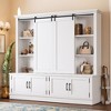 ORRD White Sliding Barn Door Entryway Cabinet with Storage, Hallway Organizer for Modern Farmhouse & Industrial Living Room - 2 of 4