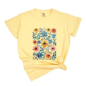 Simply Sage Market Watercolor Daisy Garden Garment Dyed Tee - 1 of 4