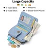 FATMOON Small Women’s Genuine Leather Wallet - RFID Blocking with 7 Card Slots & Zipper Coin Pocket ID Window,for Daily,Travel & Shopping - 4 of 4