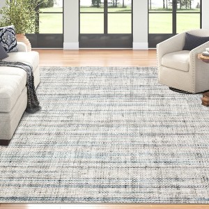 coucheta Machine Washable Area Rug, Modern Abstract Stain Resistant Low-Pile Faux Linen Design Carpet with Non Slip Backing, for Living Room, Bedroom - 1 of 4