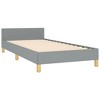vidaXL Fabric Bed Frame Platform Bed, Scandinavian Style/Slats Support/No Box Spring Needed/Without Mattress/Easy Assembly, Light Grey Twin XL Bed - 4 of 4
