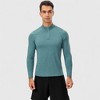 Anna-Kaci Active Men's Long Sleeve Quarter Zip Top with Athletic Fit and Raglan Sleeves for Training or Casual Wear - 2 of 4