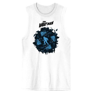 Universal Monsters Wolfman Forest Crew Neck Sleeveless Men's White Tank Top - 1 of 2