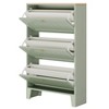 Resenkos Modern Flip - Down Shoe Cabinet, Light Green 3 - Tier Storage Organizer, Wooden Top Entryway Shoe Rack - 3 of 4