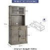 Kitchen Pantry Cabinet, 71"H Hutch Storage Cabinet with Microwave Stand, Freestanding Buffet Cabinet with Shelf and Glass Doors for Home Dining Room - 2 of 4