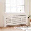 vidaXL Radiator Cover with Top Shelf, Hide Cluttered Pipes, MDF, 55.5-80.7''x7.5''x32.1'', White - 2 of 4