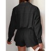 Womens 2 Piece Sets Long Sleeve Lightweight Button Down Shirts with Shorts Lightweight Crinkled Cooling Fabric Sets - 3 of 4