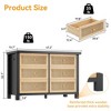 Molysoul Rattan Dresser with 6 Drawers - 47'' Large Drawers with Metal Handle, Bedroom Dresser for Living Room, Entryway, Hallway (Black and Oak) - 3 of 4