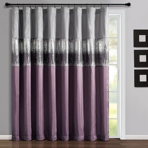 Home Boutique Night Sky Window Curtain Panel Purple/Gray Single 100x84 - 1 of 1