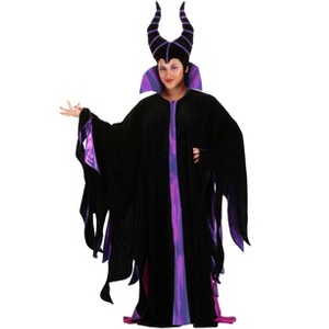 HalloweenCostumes.com Disney Sleeping Beauty Adult Maleficient Robe Womens, Long Black Evil Robe Halloween Costume - 1 of 4