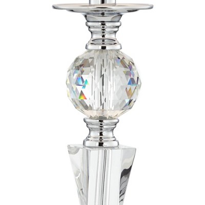 Vienna 25" Clear Crystal Glass Table Lamp with White Shade