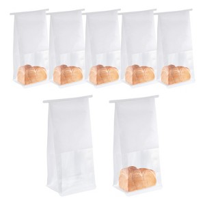 Unique Bargains Greaseproof Clear Windows Iron Tie Tab Lock Gift Bags 25 Pcs - 1 of 3