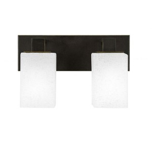Toltec Lighting Apollo 2 - Light Vanity in  Dark Granite with 4" Square White Muslin Shade - 1 of 1
