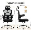 Ergonomic Office Chair,High Back Mesh Desk Chair with Adjustable Lumbar Support and Headrest,Swivel Computer Task Chair for Home Office,Black - 2 of 4