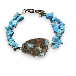 Michelle Marie Boutique's Ocean Jasper & Turquoise Double Strand Gemstone Bracelet - 1 of 4