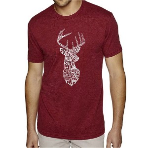 LA Pop Art Men's Premium Blend Word Art T-shirt - Types of Deer - 1 of 4