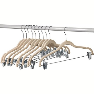 10-pack Velvet Hanger Ultra-thin Black Hangers With Clips Non-slip For  Skirts And Pants Hangers- Homeitusa : Target