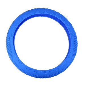 Unique Bargains Car Blue 33cm-46cm Dia Silicone Nonslip Steering Wheel Cover Protector Blue - 1 of 3