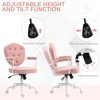 TiramisuBest Pink Teddy Bear Fleece Desk Chair with Rhinestone Back, Adjustable Tilt/Height, Swivel Wheels - 4 of 4